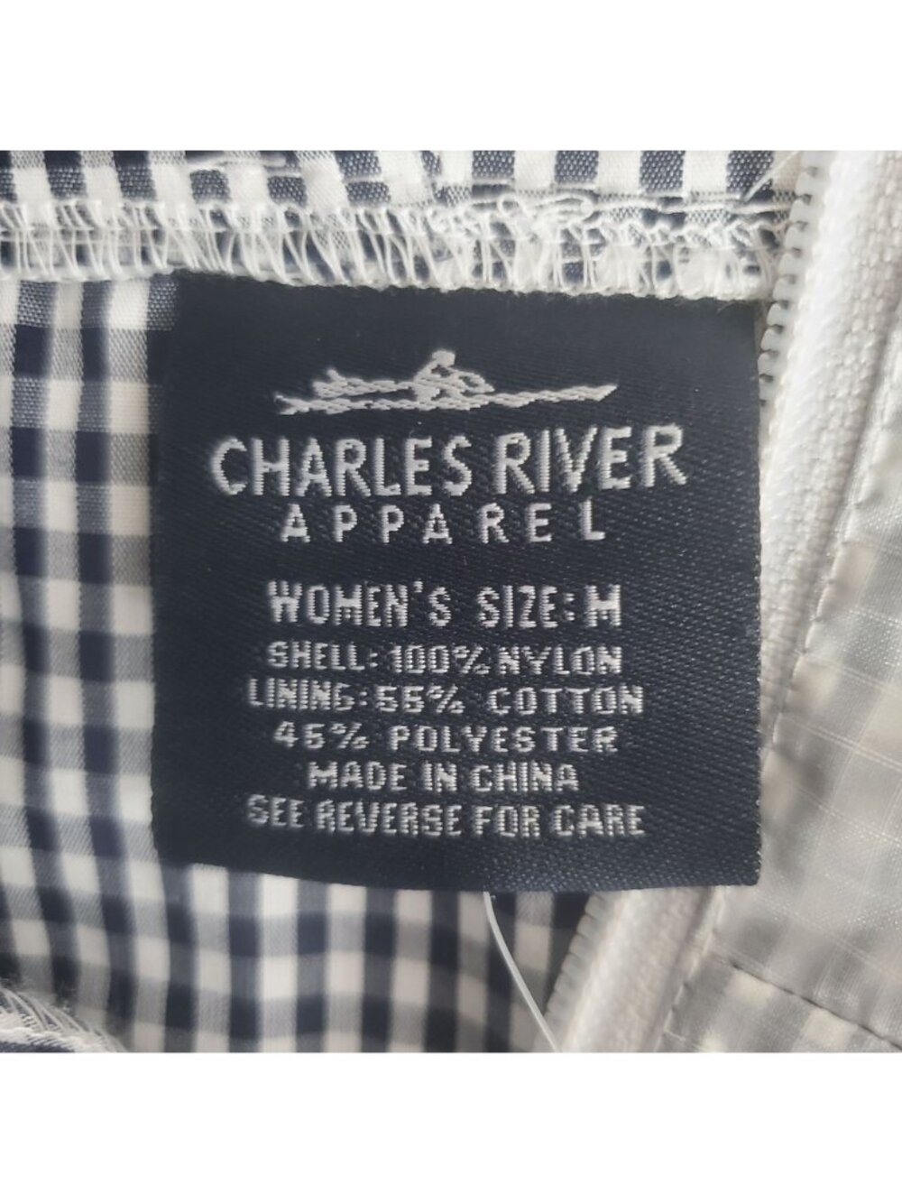 Charles River Apparel Women's 5006 Hyannis Port Anorak Navy/White Gingham Medium - Picture 10 of 14